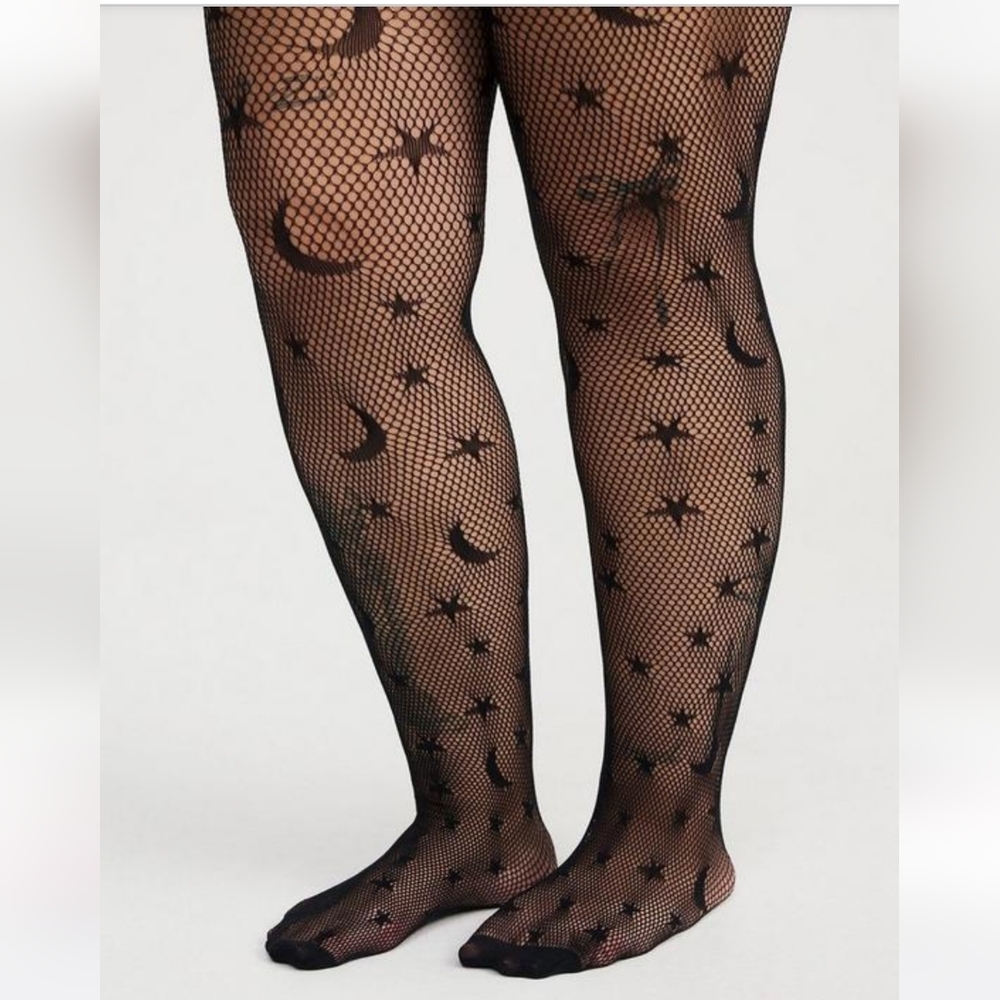 🆕️ 🌜⭐️TORRID NIGHTFALL CELESTIAL THEMED FISHNET STOCKINGS (MOONS & STARS) ⭐️🌜
